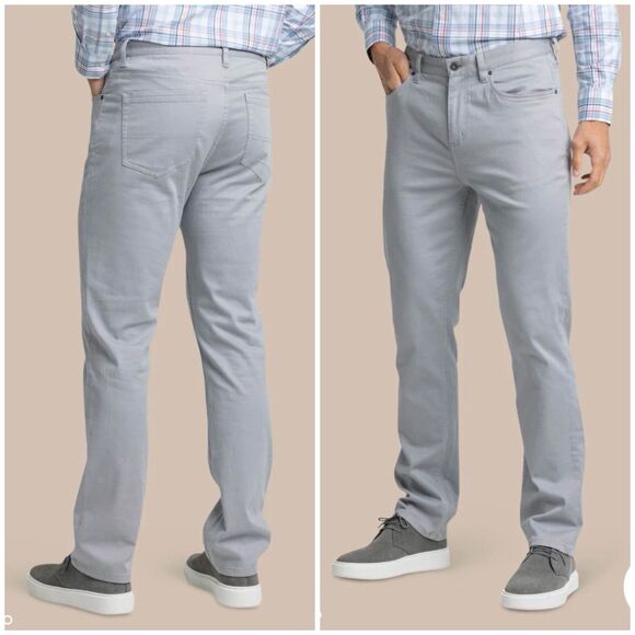 Southern Tide Sullivan 5-Pocket Men's W36 L30 Soft, Flexible Grey Chino Pants - Picture 1 of 13